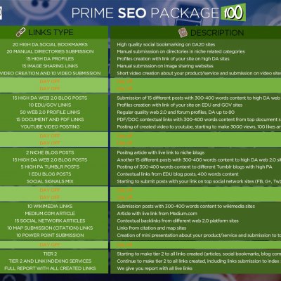 Prime SEO Package 100